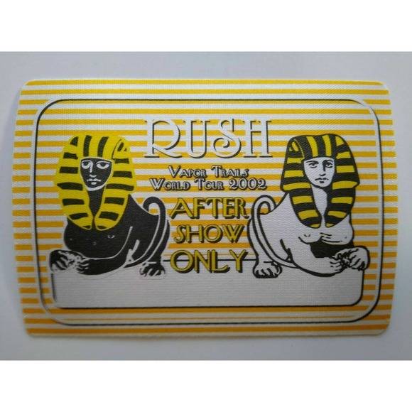 Rush Vapor Trail Backstage Pass Egyptian Original 2002 Hard Rock Music Yellow - Picture 1 of 4